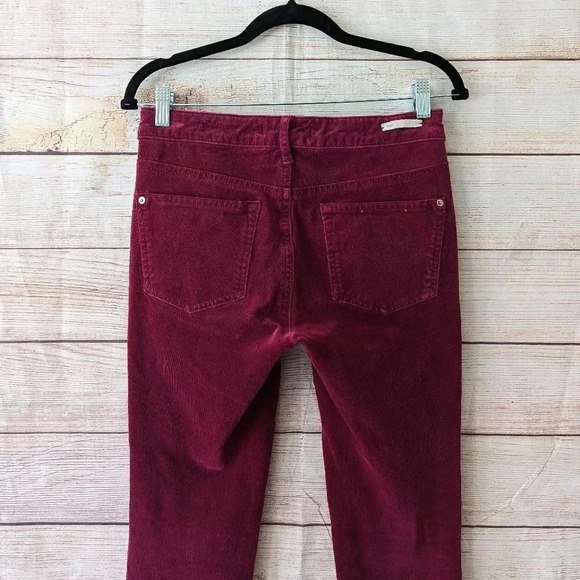Pilcro & The Letterpress Size 27 High Rise Skinny Ankle Corduroy Pants Maroon - Picture 9 of 11